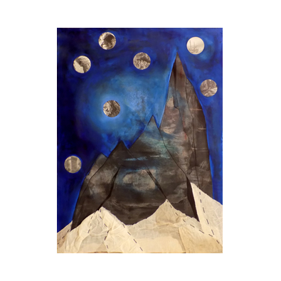 dal ciclo delle montagne sacre quest'opera è stata esposta nella mostra Poetica , Villa Mirabella Vittoriale degli Italiani